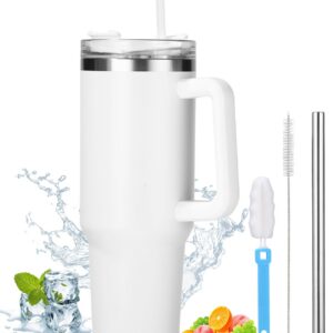 Toaren 40oz Thermobecher mit Stroh und Griff Doppelwandige Vakuum Isolierung für Kaffee Kondensatsorption 1200ml