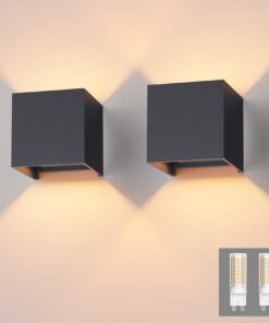 Klighten 2er IP54 Wasserdichte Außenwandleuchten Modern Up Down Design 3000K Warmweiß Anthrazit | Klighten 2er Wandleuc