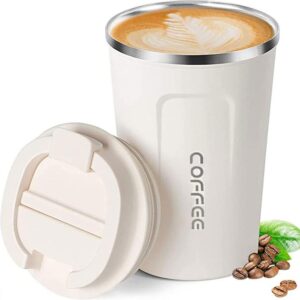 ERBO Thermobecher to go, Edelstahl, Auslaufsicher Kaffeetasse für Unterwegs, Umweltfreundlich, Weiß 380ml ERBO Abernat