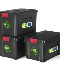 Iris Ohyama große Kunststoff-Aufbewahrungsbox SIA-60 60l schwarz