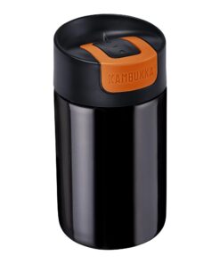 Kambukka Coffee-to-go-Becher Thermobecher Dark Chrome 300 ml einfaches Öffnen rutschfester Silikonboden spülmaschinengee