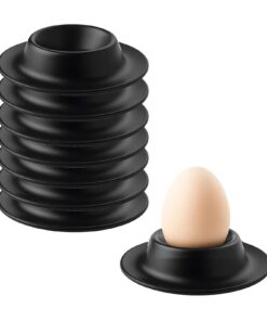 8er Set Schwarze Eierbecher - Ideal für Zuhause, Camping & Unterwegs - Spülmaschinengeeignet & Einfach zu Reinigen
