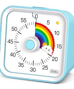 Visueller Timer Kinder Regenbogen Timer 60 Minuten für Schreibtisch und Klassenzimmer ADHS Hilfe Blau