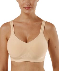 Vert vie Damen Bustier BH Einfarbig Ohne Bügel Stretch Gepolstert Mittle Halt