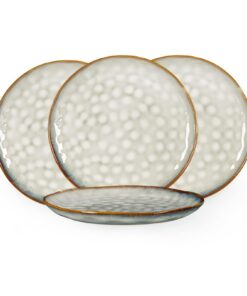 Henten Home Speiseteller Set Steingut Beige - 4er Set 28cm für 4 Personen