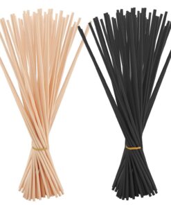 100 Stück Rattan Reed Fiber für Raumduft im Home Office | Aroma Diffuser Stäbchen Naturfarbe für Hotel Spa | 20 cm x 3