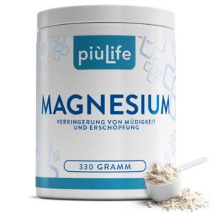 Magnesium Pulver Hochdosiert - 430 mg pro Portion - Vegan, glutenfrei, laktosefrei - Quelle von Magnesium Citrate 330g -