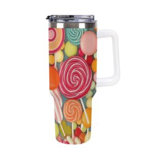 AQRJLPM Autobecher für kalte heiße Getränke, edelstahl, 1,2 l, isoliert, auslaufsicher, mit Strohhalm und Deckel, Campin