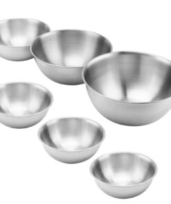 HEIYUET 6er Set Edelstahl Salatschüsseln, Metallschüssel Mit Skala für Küche, Salatschüsseln Snack Schalen 800ml-2200ml