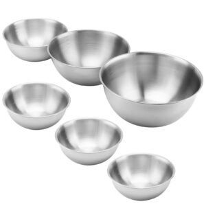 HEIYUET 6er Set Edelstahl Salatschüsseln, Metallschüssel Mit Skala für Küche, Salatschüsseln Snack Schalen 800ml-2200ml