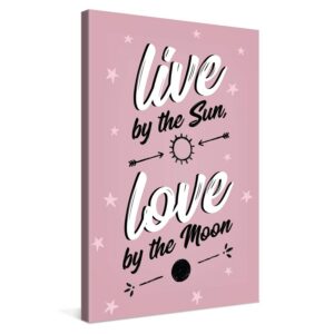 PICANOVA - Live by The Sun 120x80cm - Premium Leinwanddruck Für Schlaf- Und Wohnzimmer – Kollektion Quote Designs – Kost