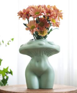 Gugugo Pilz-Gesäß-Vase Frauenkörper-Form Boho-Stil originell niedlich Zuhause-Deko