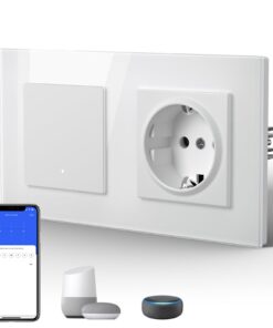 BSEED Smart Lichtschalter mit WIFI und Lichtschalterfunktion für Unterputz (Neutralleiter Erforderlich), Kompatibel mit