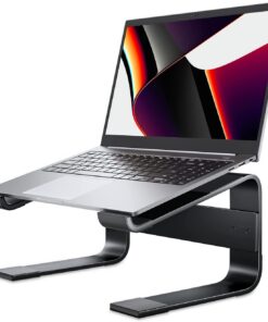 Soqool Laptop Ständer Aluminium mit Belüftung für Schreibtisch Kompatibel mit MacBook Air/Pro Lenovo Huawei Acer Dell HP