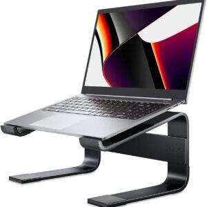 Soqool Laptop Ständer Aluminium mit Belüftung für Schreibtisch Kompatibel mit MacBook Air/Pro Lenovo Huawei Acer Dell HP