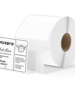 MUNBYN 50x50mm Thermodirekt-Etiketten, weiß, BPA&BPS-Freies Quadratisches Etiketten für Thermo-Etikettendrucker - 750/1