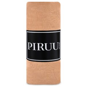 Piruu Baumwoll Spannbettlaken für Familien in der Schlafzimmernacht (90x200 cm, Beige) Piruu Baumwoll Spannbetttuch fü