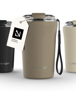 LARS NYSØM Thermo Kaffeebecher to go | Auslaufsicherer Edelstahl Thermobecher mit Isolierung | Ideal für Café & Tee (0,3