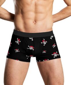 Pirate Crossbones Skull Herren Boxershorts Weiche Stretch-Unterhose für Sport und Casual-UseComfortable Stretch Boxer Sh