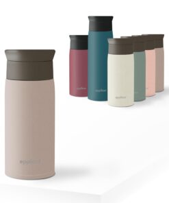 EPPIKAN eppiToGo Edelstahl Thermobecher 350 ml, auslaufsicher mit hygienischer 360°-Trinköffnung, Lavender Grey
