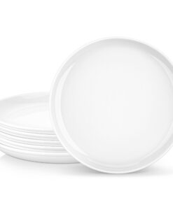 MALACASA Serie REG 10,5" Pastateller, Geschirr für Spülmaschine und Mikrowelle, Cremeweiß, 6 Stück für 6 Personen | MAL