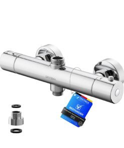 GRIFEMA G17005 Berlin Thermostat für Duschsystem - Verbrühschutz, Silber Chrom-Ersatzteil, Duscharmatur