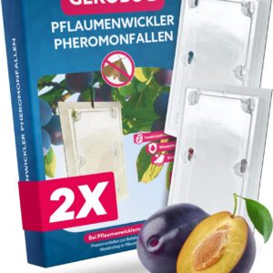 Bio Pflaumenwicklerfalle Pheromonfalle [2 Stück] - Effektive Lösung für gesunde Pflaumen - Ideal für Bio-Landwirte zur B