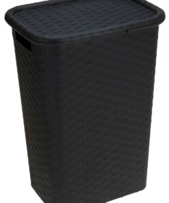 Anthrazit Flecht Rattan Wäschekorb 65 Liter - Perfekter Wäschetruhe für das Heim | Flecht Rattan 65 Liter Anthrazit Wäs