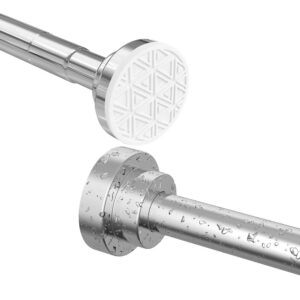 Kongming Bohrungslos Ventilation Gardinenstange 48-133cm Teleskopstange Silber Edelstahl Rutschfest Klemmstange Badezimm