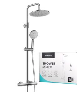Duschsystem mit Thermostat Chrom für Badedomotivation Komplettset 100-120cm Hochwertig