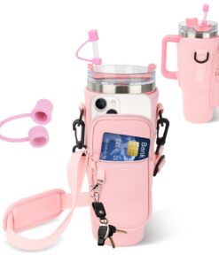 Sahunfri Tasche für Stanley Cup 40 oz (Pink) Sahunfri Verstellbarer Gurt Tasche für Stanley Cup 40 oz (Pink) Sahunfr