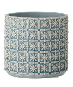 Nordring Retro Keramik Blumentopf Sky Blue für Zimmerpflanzentopf Cross M (12,5 cm ø)