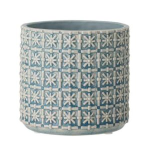 Nordring Retro Keramik Blumentopf Sky Blue für Zimmerpflanzentopf Cross M (12,5 cm ø)