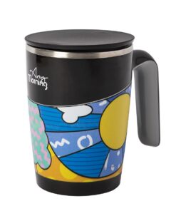 Any Morning Thermobecher mit Henkel und Deckel | Kaffeebecher aus Edelstahl | Isolierbecher für Zuhause | Any Morning T