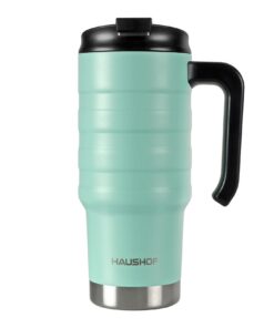 HAUSHOF Isolierbecher mit Doppelwand-Vakuum für Auto und Büro 700 ml BPA-Frei mit Deckel und Griff