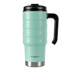 HAUSHOF Isolierbecher mit Doppelwand-Vakuum für Auto und Büro 700 ml BPA-Frei mit Deckel und Griff