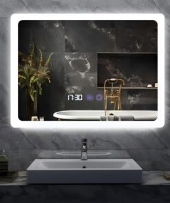 YU YUSING Badspiegel mit Beleuchtung LED IP44 | Badezimmerspiegel 80x60cm | Touch-Regelung & Timer-Funktion | Beschlagfr