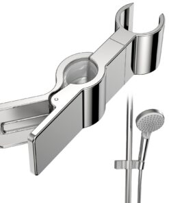 Duschständer Halterung GlasFlength Verchromt für Metall 15-28 mm, Verstellbar und BoHRungsfrei (Silber) Duschständer Hal