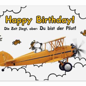 65 Jahre Flieger - Midi-Grußkarte von Sheepworld für Jubiläumsfeiern