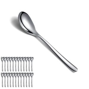 Kyraton Teelöffel, Edelstahl, Spülmaschinenfest, Dessertlöffel Set, 24 Stück, 14cm