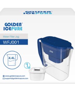 GOLDEN ICEPURE Wasserfilter Kanne, kompatibel mit Brita Maxtra+, geeignet für Familien, zum Trinken und Kochen zu Hause,