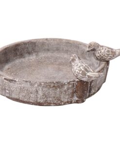 Dobar® Klassische Vogeltränke Pool-Oase - Vogelbad aus Zement - für Wildvögel - Grau - Ø 24,5 cm - Wassertränke für Gart