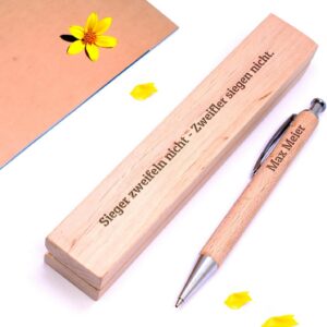 Diamandi Gravur Holz-Kugelschreiber Personalisiert - Holz Stift als Geschenk-Idee zur Prüfung - Personalisiert mit Name
