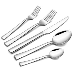 Homikit 12-Personen Besteck Set, Edelstahl Poliert, Gesund und Spülmaschinenfest für Hause und Restaurant | Homikit 60-