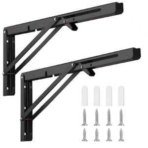 Nutabevr 400 mm Schwerlast Klappkonsole, Made aus Metall für Haus und Küche, perfekt für DIY Halterung und Wandregal, 2