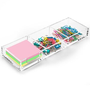 WORHE 3-in-1 Notizhalter, transparent, selbstklebend aus Acryl, Schreibtisch-Organizer für Büro und Zuhause, Post-Pop-No