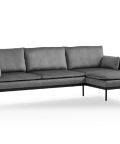 Traumnacht Ecksofa Lyon 2-Sitzer Recamiere, flexibel anbaubar, anthrazit, leichter Aufbau