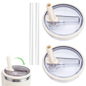 FIDWALL 2-Stück Wasserflaschendeckel für 40-Oz-Becher mit Strohhalm und Aufklappbarem Deckel - Wiederverwendbar für Outd