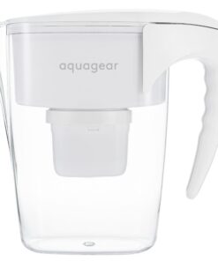 Aquagear Wasserfilterkanne - Blei, Fluorid, Chloramin, sechswertiges Chrom filtert - BPA-frei, durchsichtig