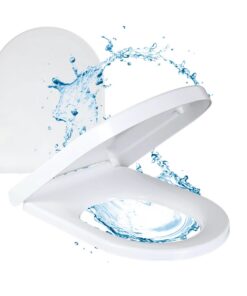 DIVID® Toilettendeckel, Absenkautomatik, einfache Reinigung, Weiß, Toilettensitz mit verstellbaren Scharnieren, U-Form,